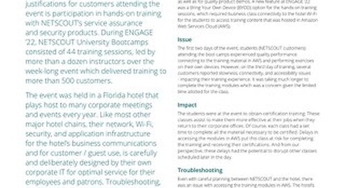 NETSCOUT’s Smart Edge Monitoring Quickly Pinpoints Customer-Experience Problem During a Training Class