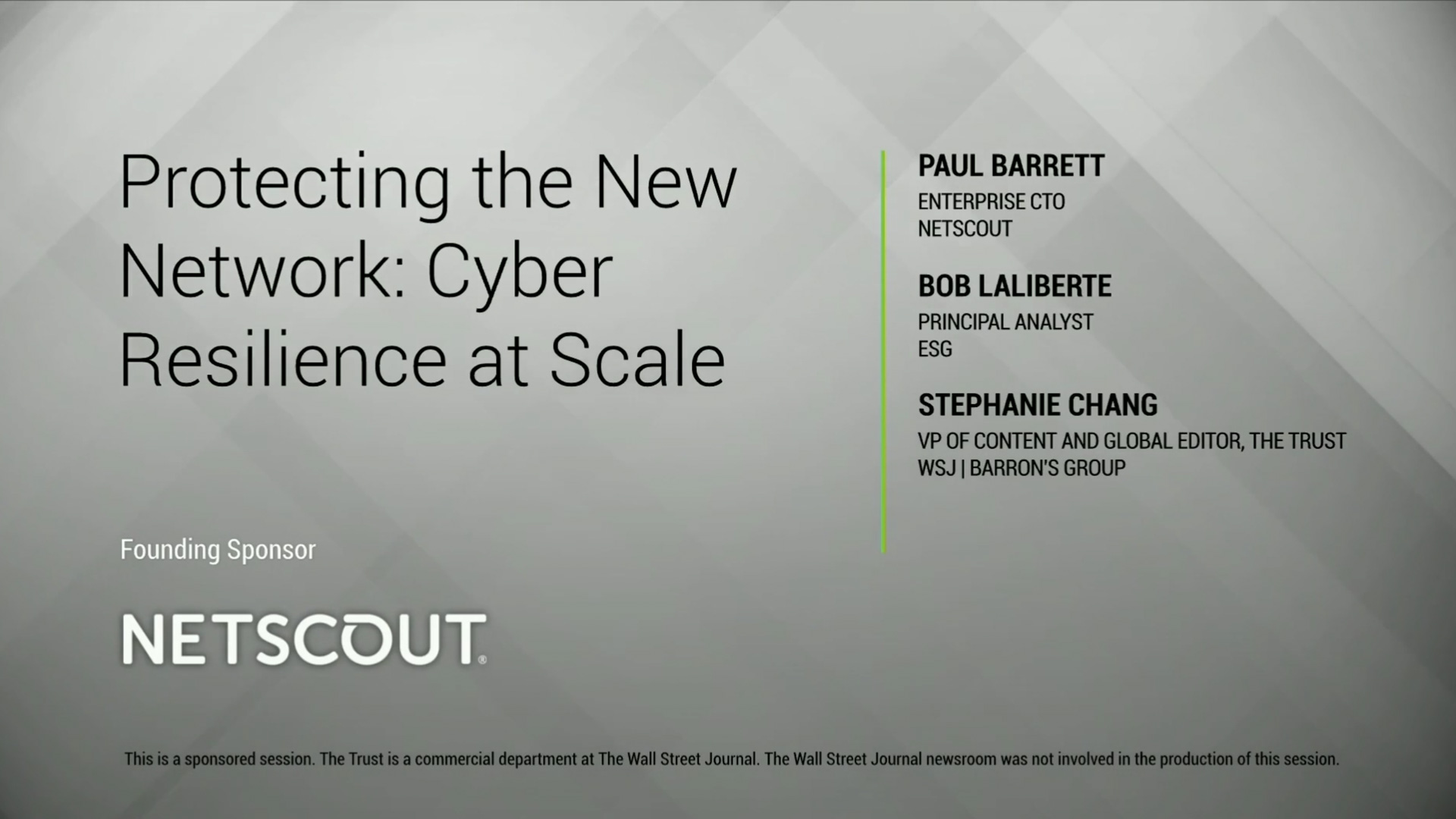Protecting The New Network - Cyber Resilience At Scale