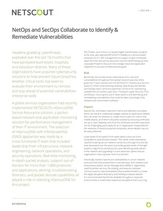 NetOps and SecOps Collaborate to Identify & Remediate Vulnerabilities