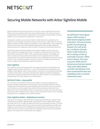 Securing Mobile Networks with Arbor Sightline Mobile
