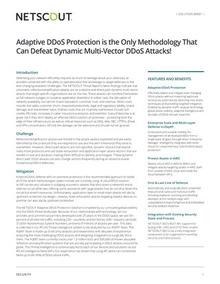 Adaptive DDoS Protection is the Only Methodology That Can Defeat Dynamic Multi-Vector DDoS Attacks!