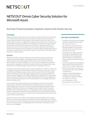 NETSCOUT Omnis Cyber Security Solution for Microsoft Azure