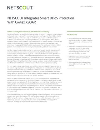 NETSCOUT integrates smart DDoS protection with Cortex XSOAR