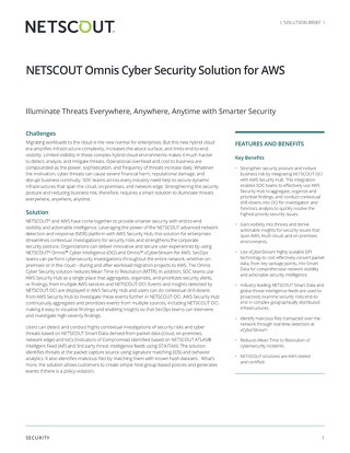 NETSCOUT Omnis Cyber Security Solution for AWS
