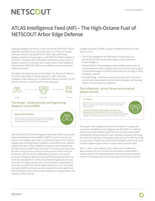 ATLAS Intelligence Feed (AIF) – The High-Octane Fuel of NETSCOUT Arbor Edge Defense