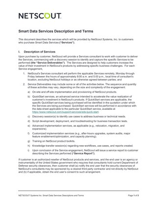 Smart Data Services Description and Terms