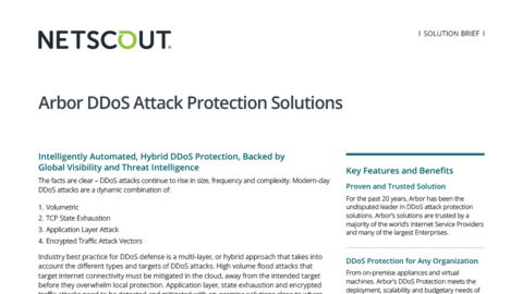 Arbor DDoS Attack Protection Solutions