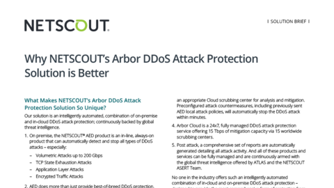 Why NETSCOUT’s Arbor DDoS Attack Protection Solution is Better